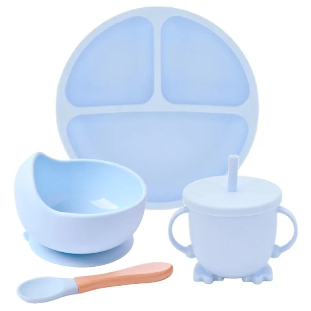 Conjunto de Colheres de Alimentação de Silicone para Bebês