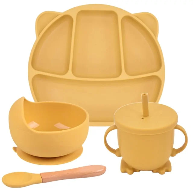 Conjunto de Colheres de Alimentação de Silicone para Bebês