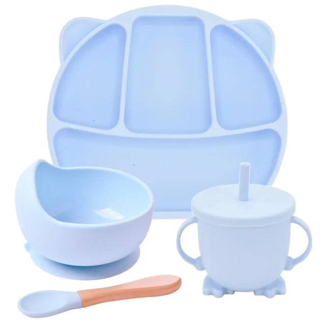 Conjunto de Colheres de Alimentação de Silicone para Bebês