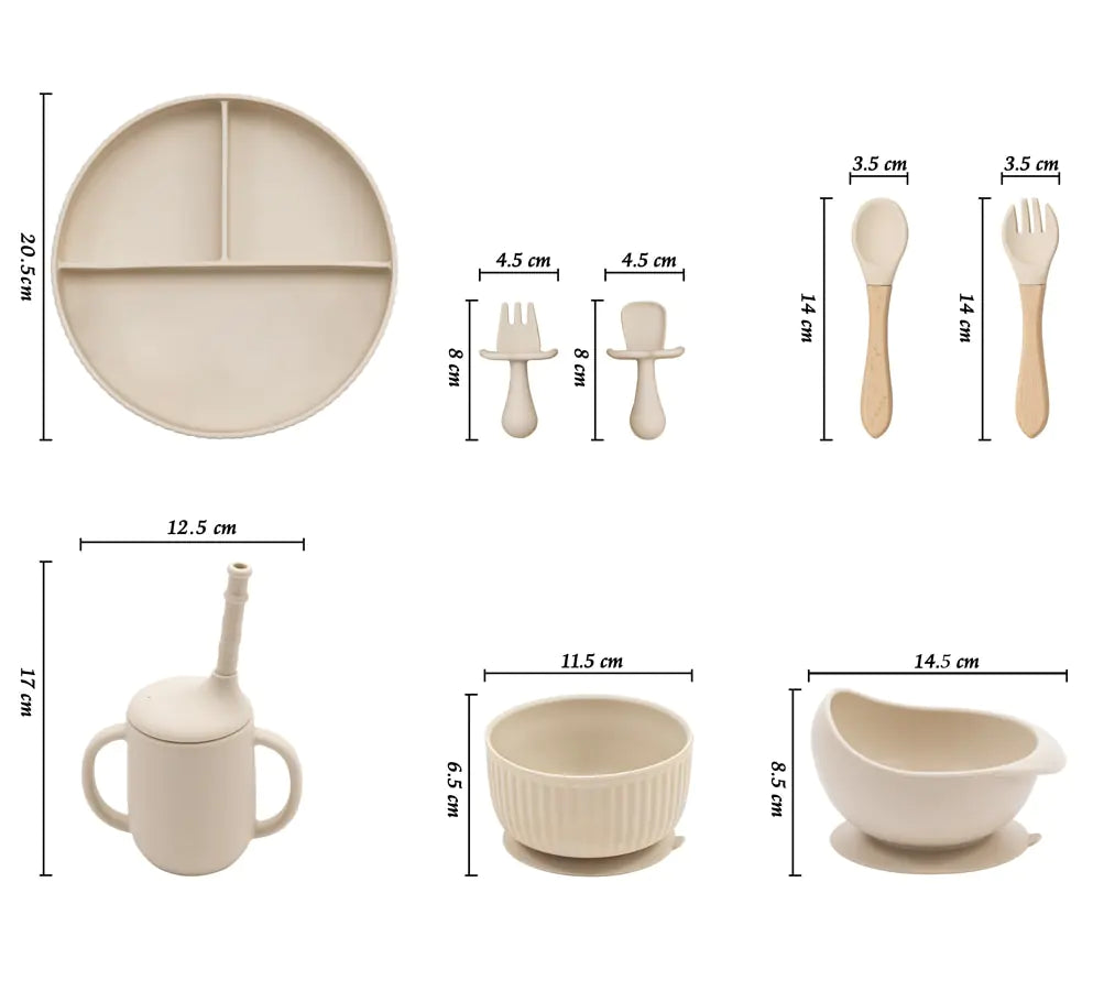 Conjunto de Pratos e Tigelas para Introdução de Alimentos Sólidos ao Bebê