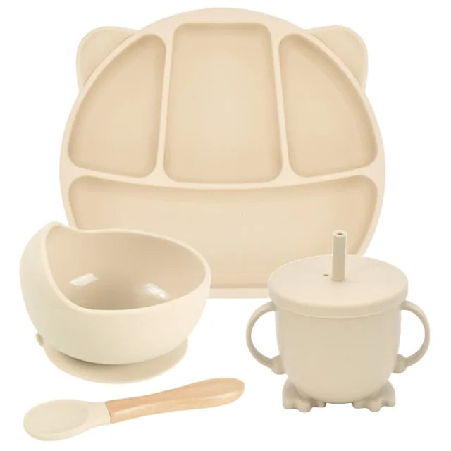 Conjunto Completo de Alimentação para Bebês de Silicone