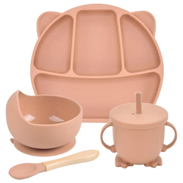 Conjunto de Colheres de Alimentação de Silicone para Bebês