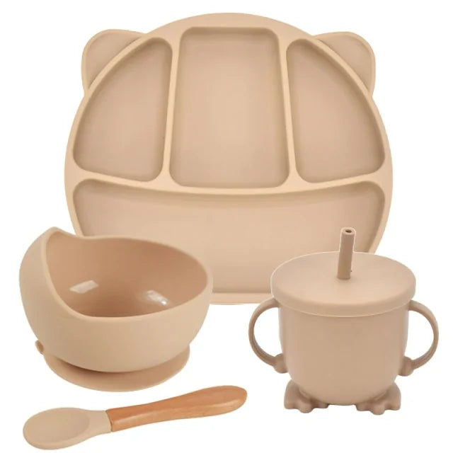 Conjunto Completo de Alimentação de Silicone para Bebês