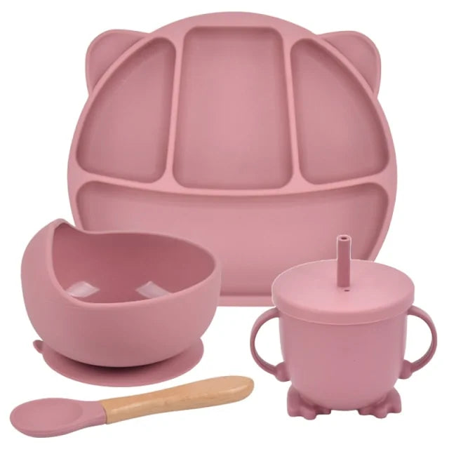 Conjunto Completo de Alimentação de Silicone para Bebês