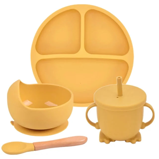 Conjunto de Colheres de Alimentação de Silicone para Bebês